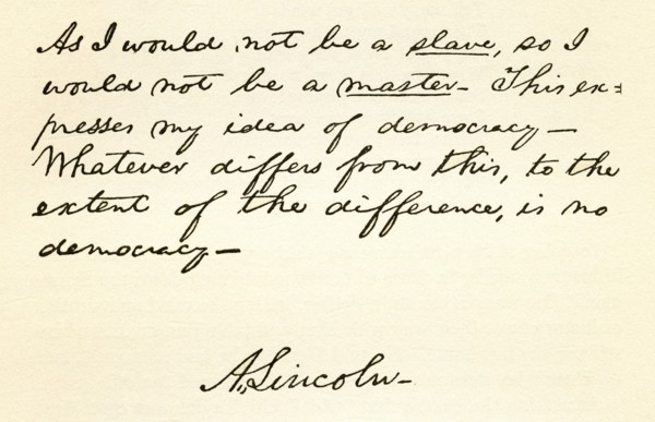 Handwriting And Signature Of Abraham Lincoln.