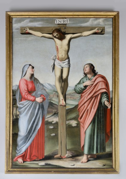 Giovan Battista Salvi, Crucifixion with the Madonna and Saint John the Evangelist