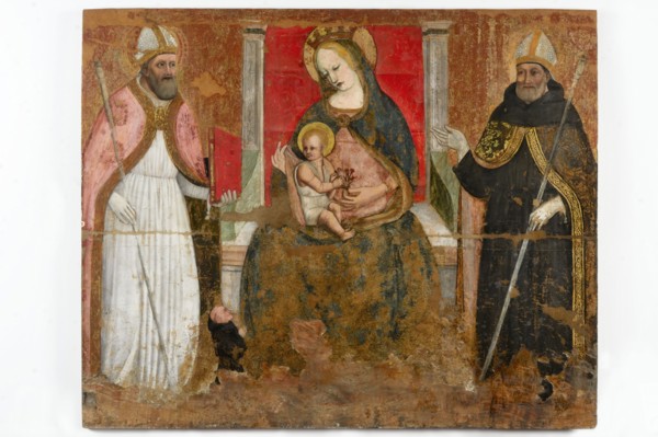 Pietro Paolo Agabiti, Madonna with Child and two Bishop Saints. first half of the 16th century