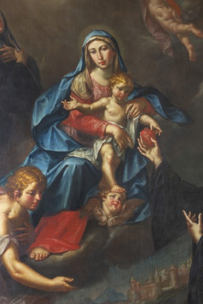 Giuseppe Marchesi known as il Sansone, Madonna with Children, Saint Gertrude and a Holy Nun