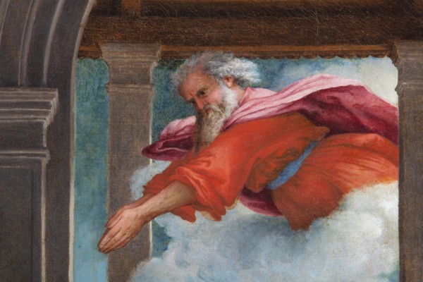 Lorenzo Lotto, Annunciation. Detail with the Eternal