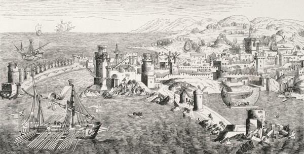 Plan of the Island of Rhodes in the 15th century