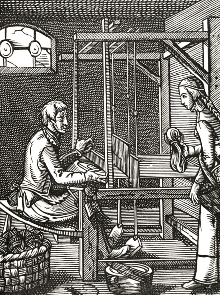 French weaver's workshop in the 16th century