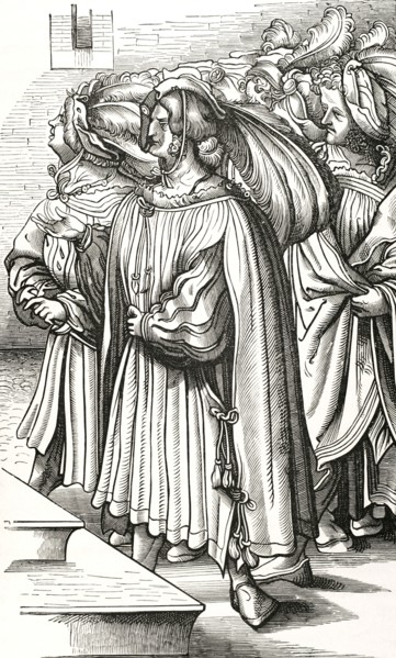 The Archdukes and High Barons of Germany at the coronation of Emperor Maximilian on 4 February 1508, in full ceremonial dress