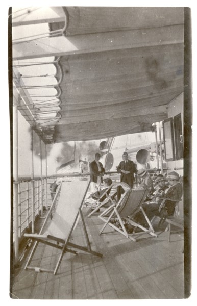 Alfred Tamlin on the deck of a ship