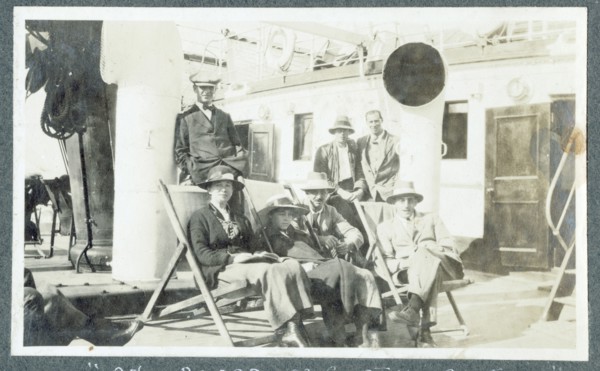 On the deck of the SS Garth Castle
