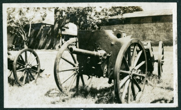 Damaged gun carriage
