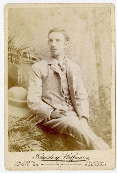 Studio portrait of unidentified European man