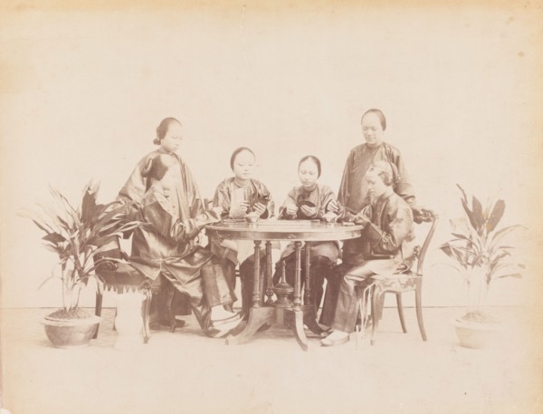 Group of women playing Fan-Tan