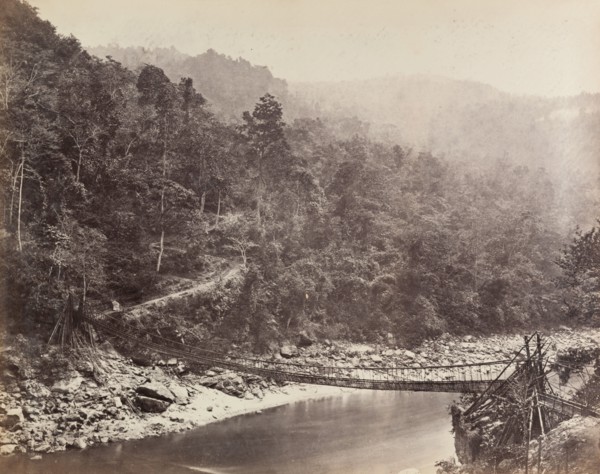 Rope bridge over the Rangeet River