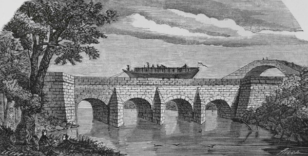Spain, Aragon, Saragossa province. Imperial Canal on the Jalon River. It was built in the 18th