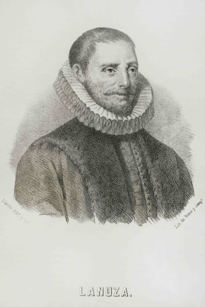 Juan de Lanuza (1564-1591). Chief Justice of Aragon. Portrait. Illustration by Llanta. Lithography.