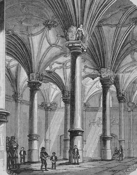 Spain, Aragon, Zaragoza. La Lonja. 16th century. Renaissance style building. Interior view with