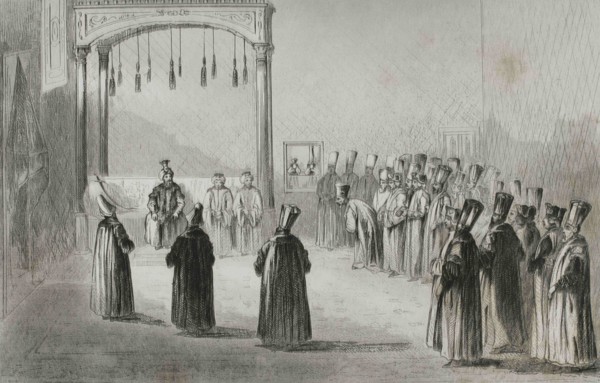 Turkey. Constantinople (Today Istanbul). Topkapi Palace. Audience Chamber. Audience of a European