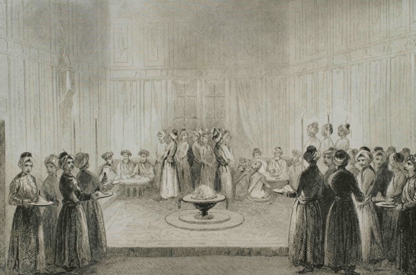 Ottoman Empire. Turkey. Constantinople (today Istanbul). Topkapi Palace. Iftar or dinner of Grand