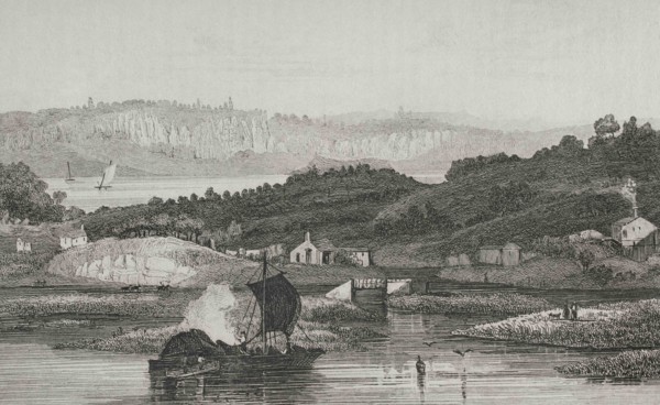 United States of America. Hudson River Palisades. Engraving by Milbert. Panorama Universal. History