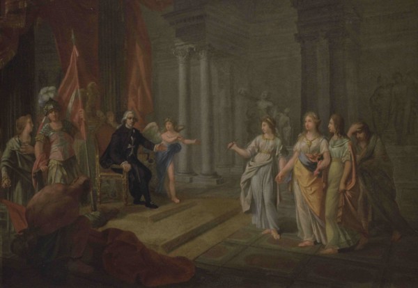 Attributed to Giuseppe Grech (1755-1787). Maltese painter. Allegory of the Order of Saint John and