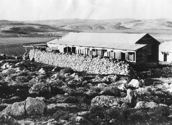 A Jewish house prepares its defense.  Jewish colonies located north of the Lebanese-Syrian border fear being the first to suffer attack from Arab forces stationed outside Palestine