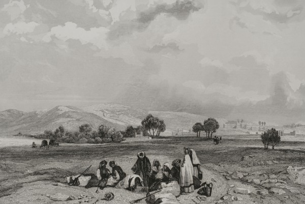 Canaan. Engraving by Emile Rouargue. ""La Tierra Santa y los lugares recorridos por los profetas,