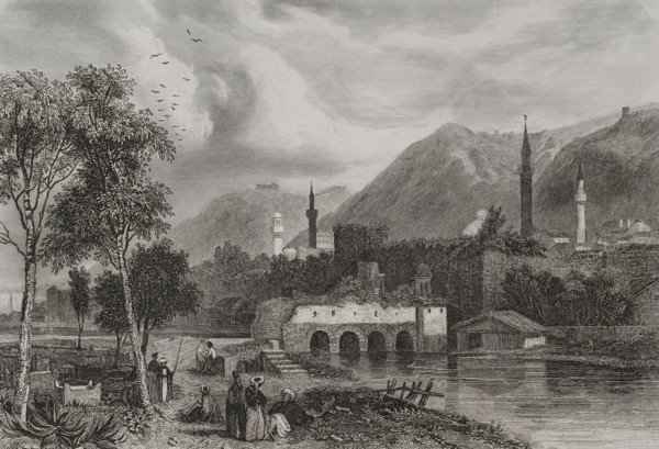 Antioch. Engraving by Ransonnette. ""La Tierra Santa y los lugares recorridos por los profetas, por