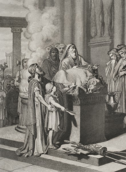 Hannibal Barca (247-183 BC). Carthaginian general and statesman. Hannibal in the Temple of Carthage