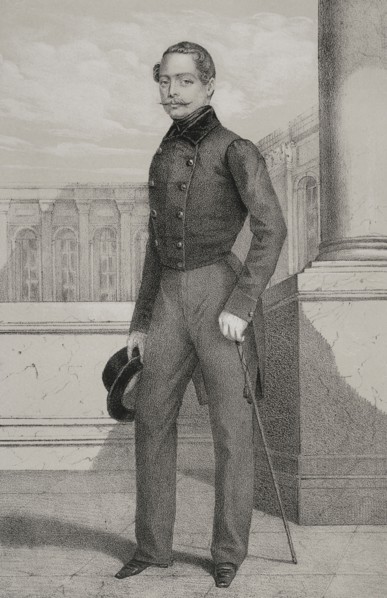 Louis III (1806-1877). Grand Duke of Hesse and by Rhine (1848-1877). Portrait. Drawing by C.