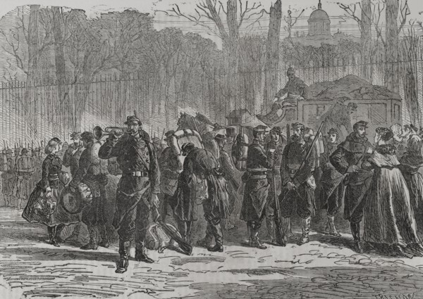 Franco-German War (1870-1871). France. Departure of the 10th regiment of the National Guard for the
