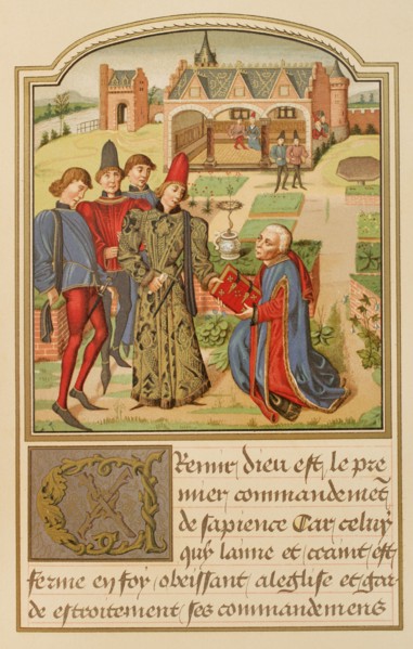 Georges Chastelain (ca. 1405-1475). Burgundian chronicler and poet. Georges Chastelain offering his