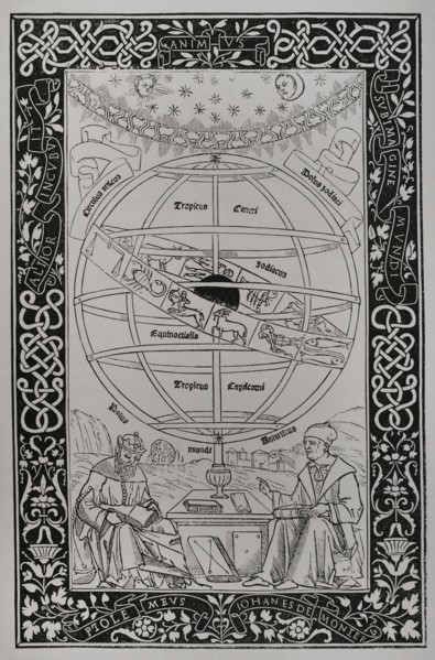 Ptolemaic system. Facsimile of an engraving of Epitoma in Almagestum Ptolemaei, by Johannes Muller