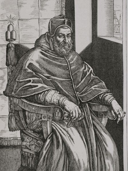 Sixtus V (1521-1590). Pope nr. 227 of the Catholic Church (1585-1590). Portrait. Engraving.