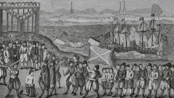 Execution of the pirate Klaus Stortebeker (ca. 1360-1401) and the seventy of his accomplices of the