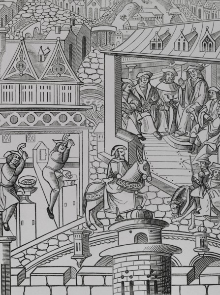 Chambre et Hotel des Monnaies"" (mint). 19th-century engraving from a woodcut in ""l'Institution et