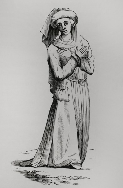 Lawyer. Engraving after ""Danse Macabre"" by Guyot, Paris, 1490. ""Moeurs, usages et costumes au
