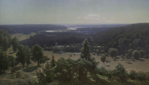 Julijs Feders (1838-1909). Latvian painter. The Gauja Valley, 1891. Oil on canvas (101 x 173 cm).