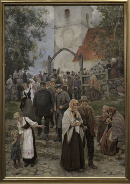 Janis Rozentals (1866-1916). Latvian painter. Coming from Church (After the Service), 1894. Oil on