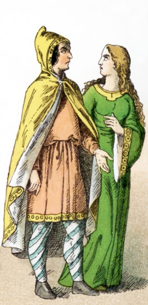The figures represented here are a Norman man of rank and a Norman lady of rank between A.D. 1000