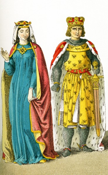 The figures depicted here represent a German empress and duke in the A.D. 1200s. They are, from