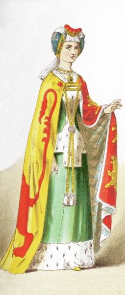 This illustration shows an English lady of rank, who lived between A.D. 1300 and 1400. The