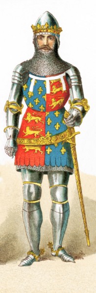 This illustration represents Edward the Black Prince (1330-1376), who was the oldest son of