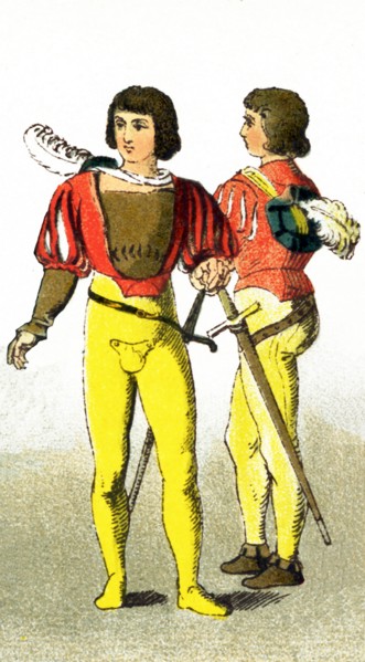 The figures represented here are two German warriors between 1500 and 1550. The illustration dates