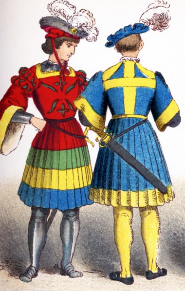 The figures represented here are two German knights between 1500 and 1550. The illustration dates