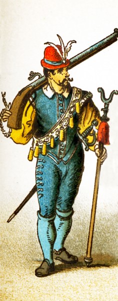 The figure represented here is a French guard between 1550 and 1600 ‚Äî during the time of Charles