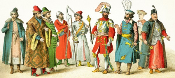 The Slavonic figures pictured here date to 1500. They represent, from left to right: a Russian