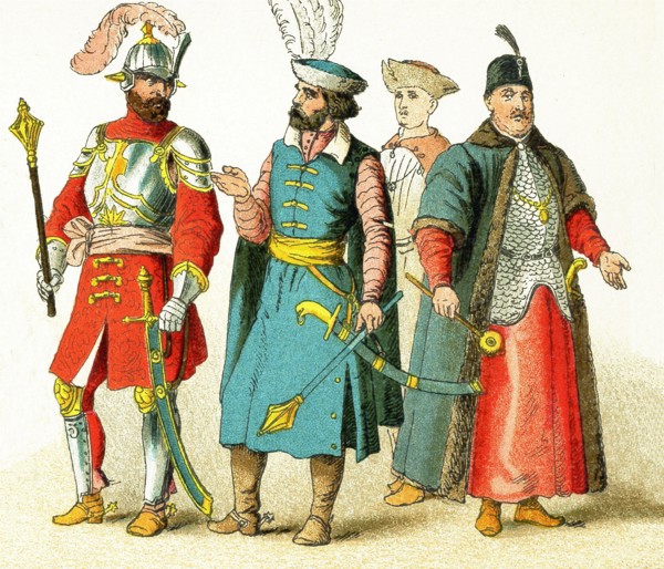 The Slavonic figures pictured here date to 1500. They represent, from left to right: two Hungarian