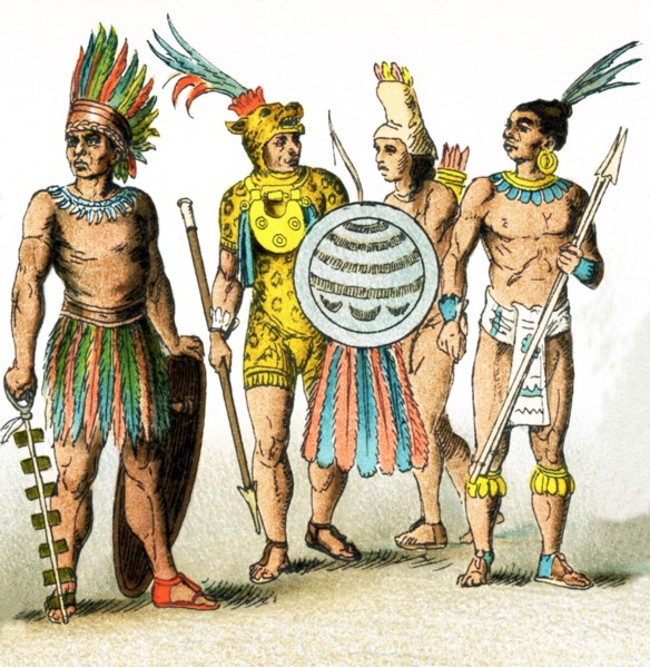 The figures pictured in this illustration show four Mexican warriors around A.D. 1500. The