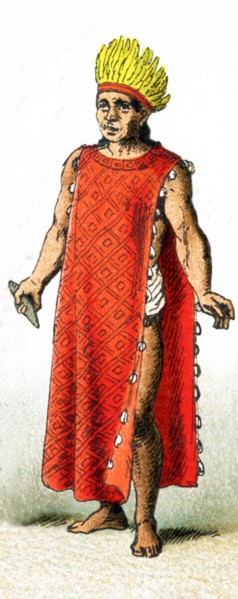 The figure pictured in this illustration shows a Mexican high priest around A.D. 1500. The