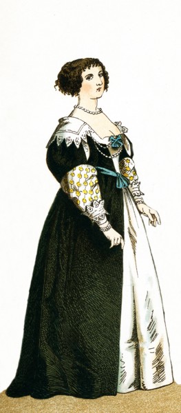 The figure illustrated here is woman in the Netherlands in 1600. The illustration dates to 1882.