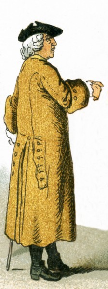 The figure pictured here is a German citizen in 1700. This illustration dates to 1882.