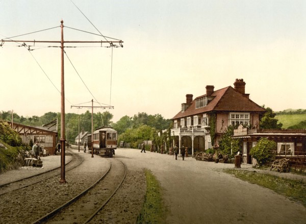 Groudle Glen Hotel and tram station.