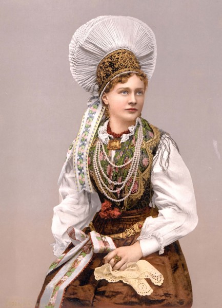 Girl in local costume.